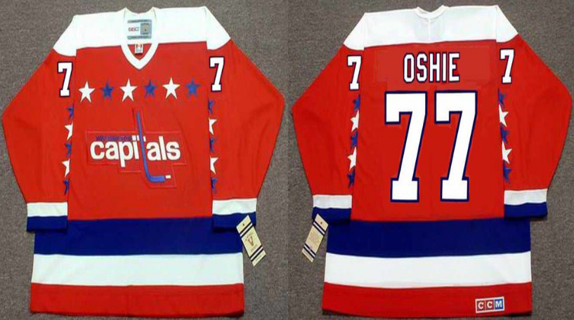 2019 Men Washington Capitals 77 Oshie red CCM NHL jerseys